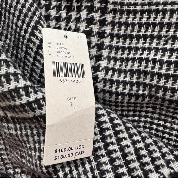 NWT Mare Mare x Anthropologie Houndstooth Fringe Mini Skirt Preppy Black White L - Picture 12 of 12